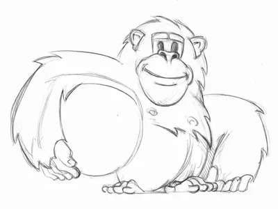 BUHZU Monkey Sketch character globe happy illustration monkey pen sketch
