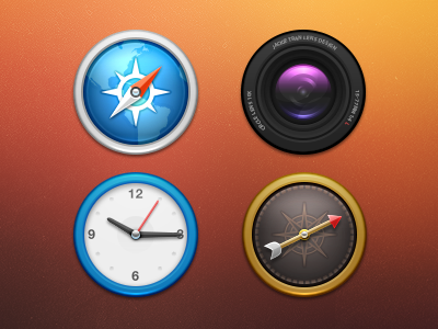 Circles browser camera clocks compass icons lens number safari tiny