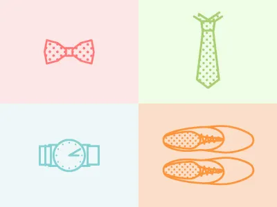 Dotted accessories accessories bow tie color colors colours dotted icon icons shoes swatch tie watch