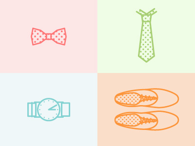 Dotted accessories accessories bow tie color colors colours dotted icon icons shoes swatch tie watch