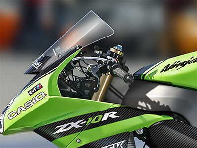 Kawasaki Detail 3 illustration motorcycle photoshop