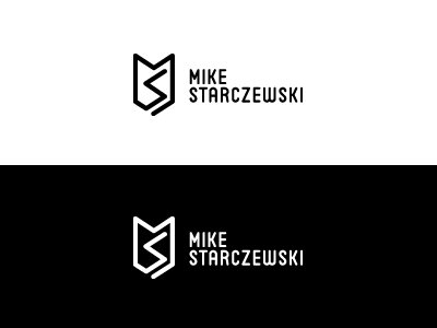 Mike Starczewski black crest designer logo monogram pencil shield typography white