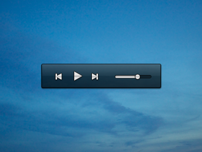 Media control dark design hud media music next pause play player previous track ui volume