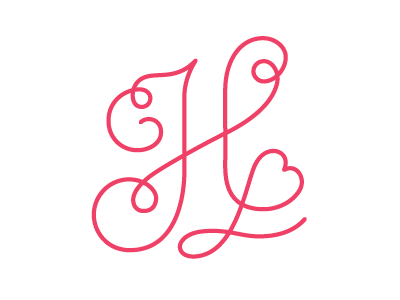 Monogram Logo for Harriet O'Donnell Makeup curl curly feminine heart logo makeup monogram retro swash