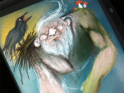 Troll with friends drawing illustration ipad