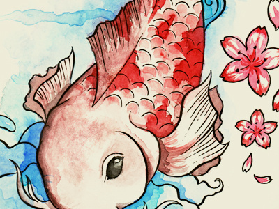 Koi fish watercolor