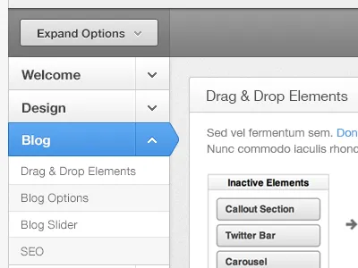 Options blue dropdown grey ui white wordpress