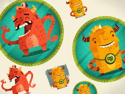 Characters characters fun happy illustrator monsters wacky