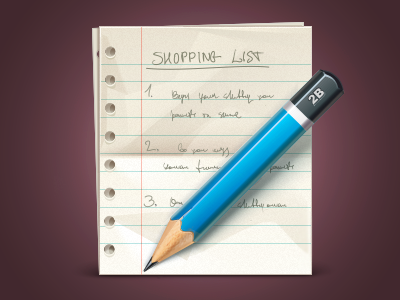 Shopping List icon icons paper pencil shopping list