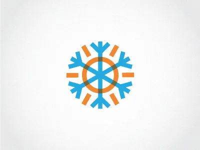 Sun & snowflake identity mark snowflake sun