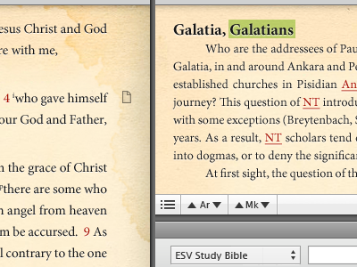 Bible Software Antiqued UI Version ui