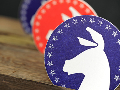 Democratic Letterpress Coasters coasters democratic election letterpress paper coasters