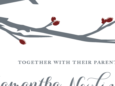 headed for the letterpress letterpress wedding invite winter berries