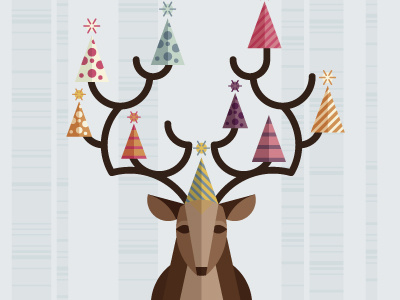 Happy Birthday Deer! birthday birthday card birthday hat card deer illustration party vector