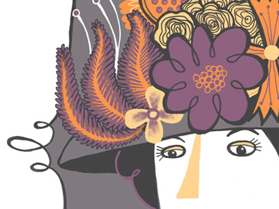 Fancy Hat flowers hat orange purple