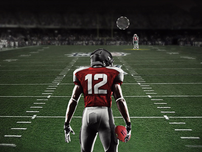 NFL Game Concept design digital dribbble football game grass green ios iphone nfl photoshop ps red retina stadium texture