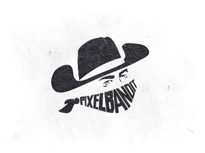 Pixel Bandit bandit black blog dribbble eyes face hat logo pixel texture