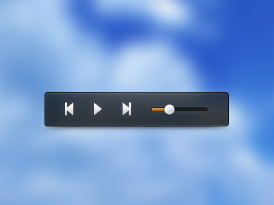 Media Control dark design media music next play player previous track ui volume