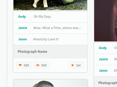 Gallery, Comments & Views categories category interface language like location love model navigation photo photographer profile profile photo ranking sub navigation sub navigation ui user experience user interface ux view views