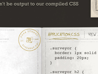 Code School Assembly Co book code css design notebook sass texture ui