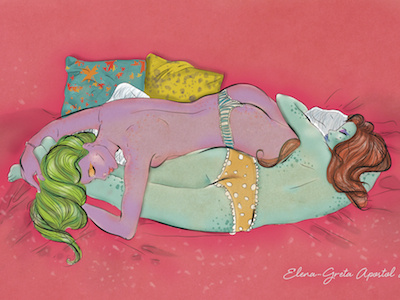 Dribbble 114 apostol asleep back bum colors curls elena greta girls iscariotteh lingerie nude sketch skin wacom