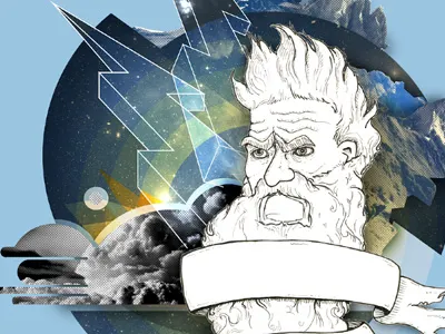 John Brown banner beard brown clouds illustration john lightning mountains