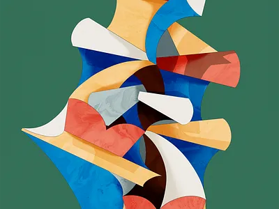 Waveform Structure 3d artwork design graphic design illustration