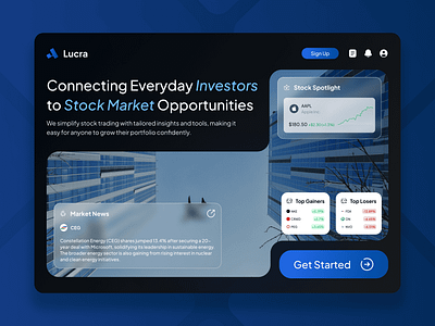 Lucra - Investment platform blue clean design invest investment minimalist ui website