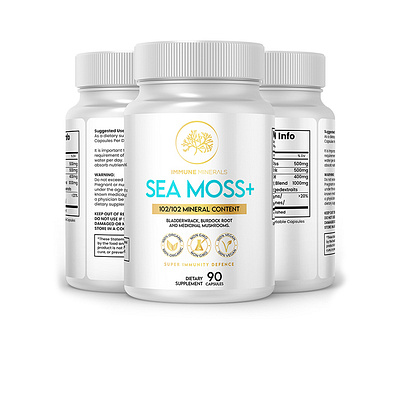 SEA MOSS+ food health label label design mineral nutrition packaging seamoss supplement vitamin