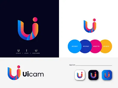 Letter U,I Logo Design Concept for Uicam app logo brand identity company creative logo design gradient logo identity letter i letter logo letter logo mark letter u logo logo design logo designer logo icon logo mark modern modern logo uicam logo website logo