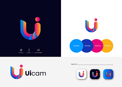 Letter U,I Logo Design Concept for Uicam app logo brand identity company creative logo design gradient logo identity letter i letter logo letter logo mark letter u logo logo design logo designer logo icon logo mark modern modern logo uicam logo website logo