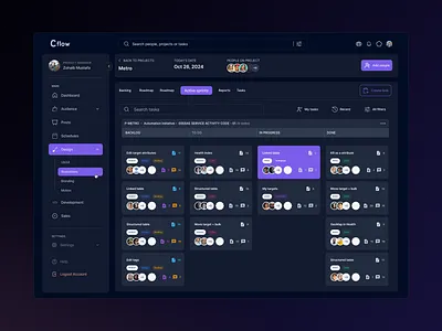 CFlow - Task Management System UI/UX Concept dashboard desktop figma figma designer mobile app mobile view prototype responsive view saas task management system ui design ui designer uiux web app wireframes