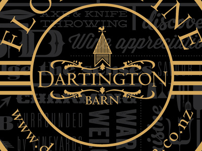 Dartington barn farm florentine label traditional typography