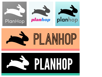 PlanHop logo options bunny logo plan rabbit startup