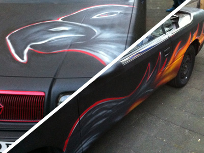 Racing Car adler airbrush car challenge 500 charity eagle flames frankfurt graffiti racing