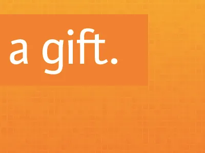 Gift ligature orange pixel