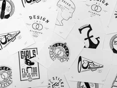 Collage of prints blackandwhite brand collage designbydiamond logo prints