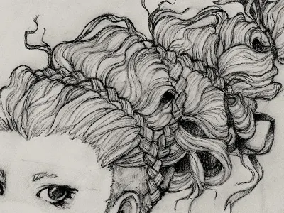 The Tower character design graphite illustration sketch