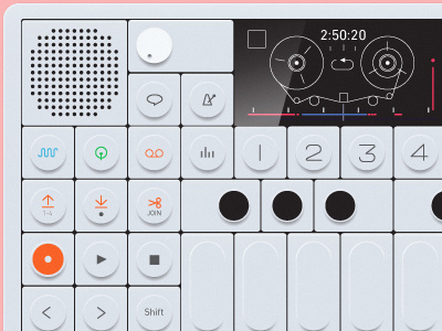 OP-1 Synthesizer illustration interface op 1 synth synthesizer ui vector