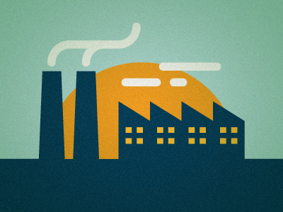 Industry factory sunset vector