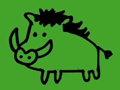 Warthog illustration africa animal doodle green safari warthog