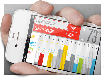 Super Cool adam trageser bar clean climate control efficiency energy graph info ios iphone philadelphia philly simple temperature thermostat ui utilitarian