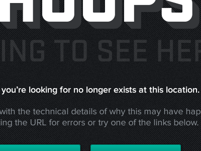 HOOPS 404 error page halftone proxima nova stratum