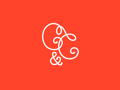 Charlie & Caroline ampersand anniversary lettering letters monogram orange type typography wedding