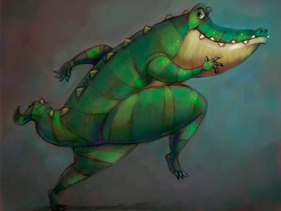 Gator animal cartoon childrens book illustration digital funny humor illustration painter
