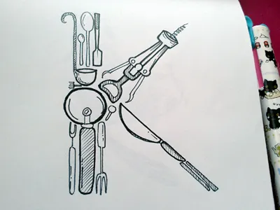 Letter K alphabet hand lettering letter k pen sketchbook typography