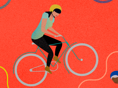 Ladies who bike illustration pattern