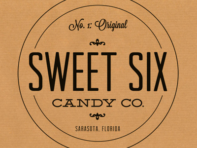 Sweet Six Candy Company identity label logo typography vintage