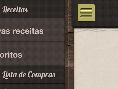 App Wood & Paper app brown cook detail green iphone list menu nature old paper rustic screen side texture wood