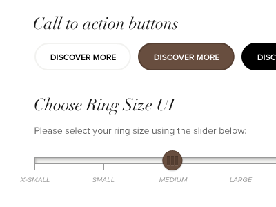 Brown, like a bear, bitch. brown cta didot proxima nova slider toggle ui